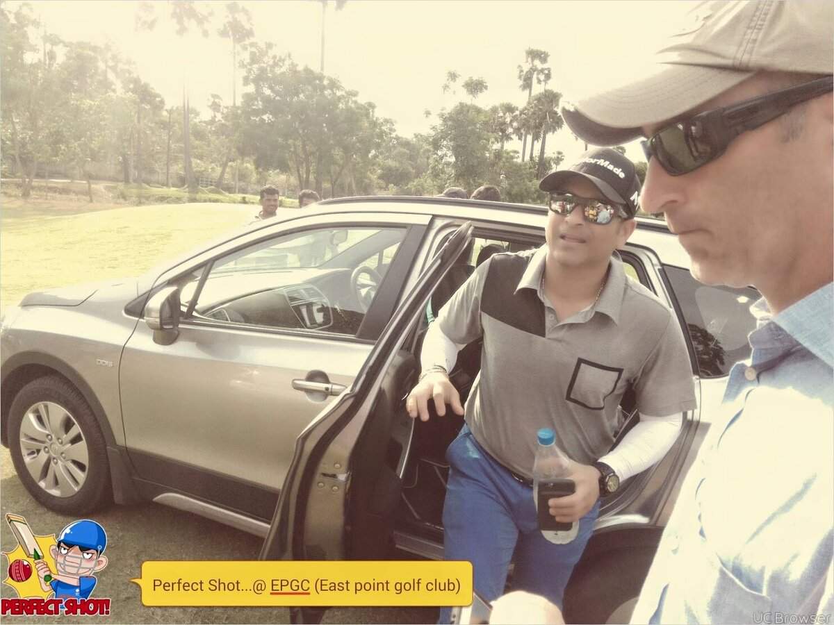 Sachin Tendulkar plays golf at East Point Golf Club, Vizag