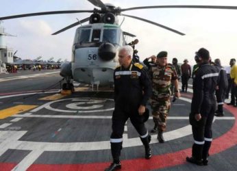 ADMIRAL SUNIL LANBA CNS REVIEWS INDIAN NAVY’S THEATRE LEVEL OPERATIONAL READINESS EXERCISE (TROPEX 2017)