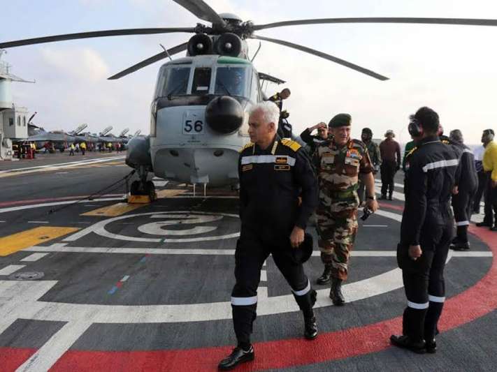 ADMIRAL SUNIL LANBA CNS REVIEWS INDIAN NAVY’S THEATRE LEVEL OPERATIONAL READINESS EXERCISE (TROPEX 2017)