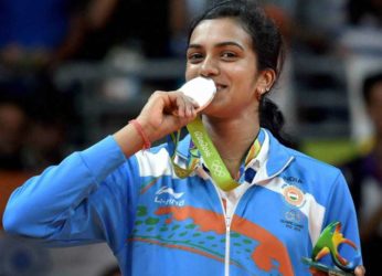 P V Sindhu felicitated as Deputy Collector in AP Government.