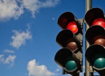 Traffic signal system installed at one of Visakhapatnam’s busy junctions