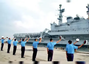 Indian Navy Aircraft Carrier INS Viraat coming soon to Vizag at Bheemili.