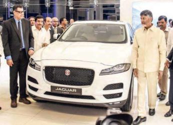 Chandrababu Naidu inaugurates Jaguar luxury cars showroom in Vijayawada. Is Visakhapatnam next?