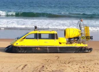 Two hovercrafts brought to Rushikonda in Visakhapatnam