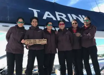 INSV Tarini departs Port Stanley, Falklands