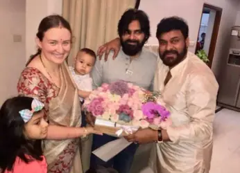 Pawan Kalyan and wife wish Chiranjeevi on his birthday