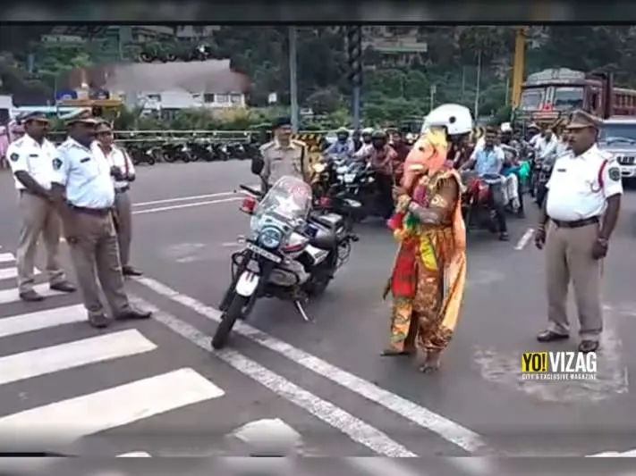 Lord Ganesh spreads message about traffic rules in Vizag