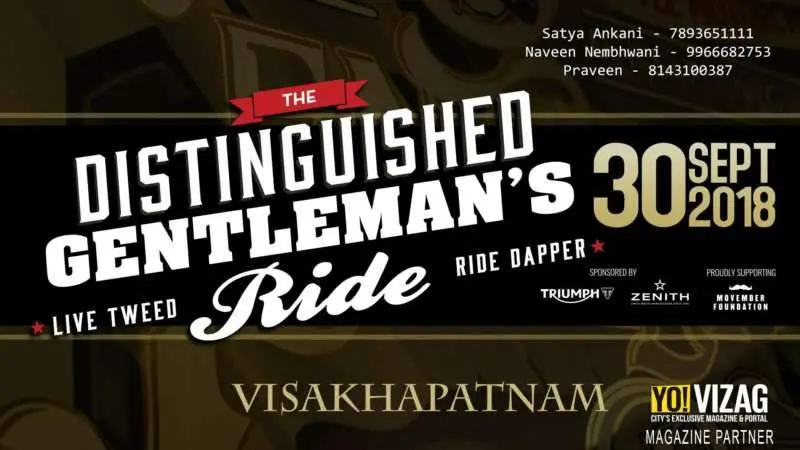 Distinguished Gentleman's Ride to be held in Vizag