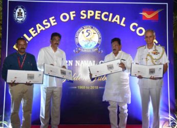 Special Cover on ENC released during ‘At Home’ function on Navy Day in Visakhapatnam