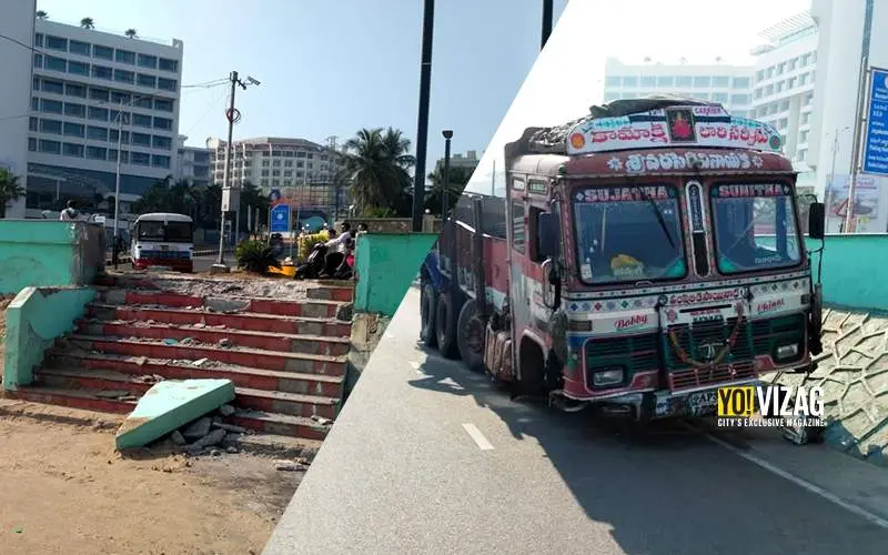 accident, beach road, vizag
