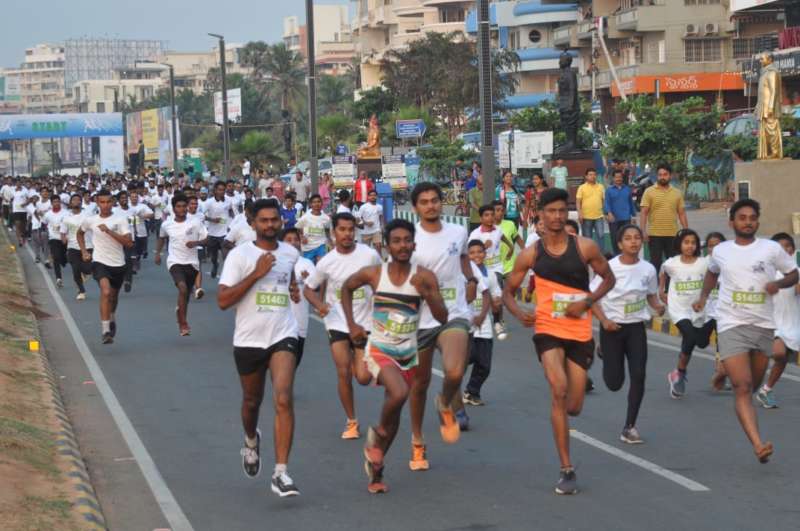 Tata Tiscon 10K run held at Beach Road in Visakhapatnam