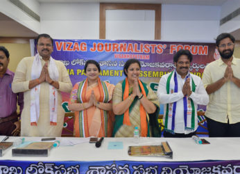 Visakhapatnam MP candidates come on to the same stage