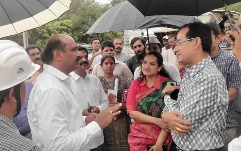 City authorities review NAD flyover construction works in Visakhapatnam