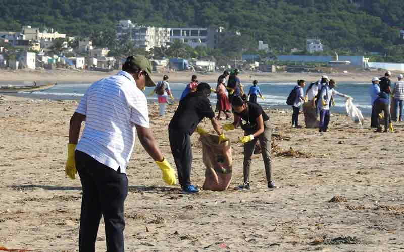 World Coastal Cleanup Day, vizag beach, beach cleanup