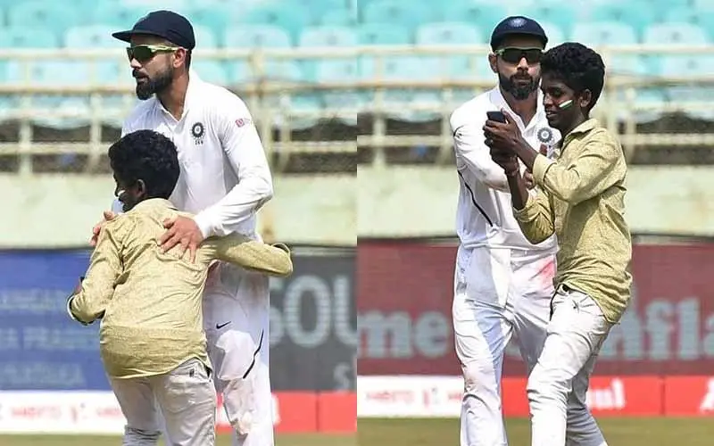 virat kohli fan selfie, visakhapatnam