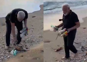 PM Narendra Modi goes plogging at Mamallapuram beach, shares video