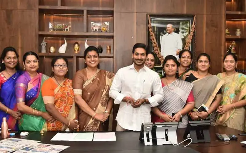 Women MLAs tie rakhis to AP CM YS Jagan for introducing Disha Act