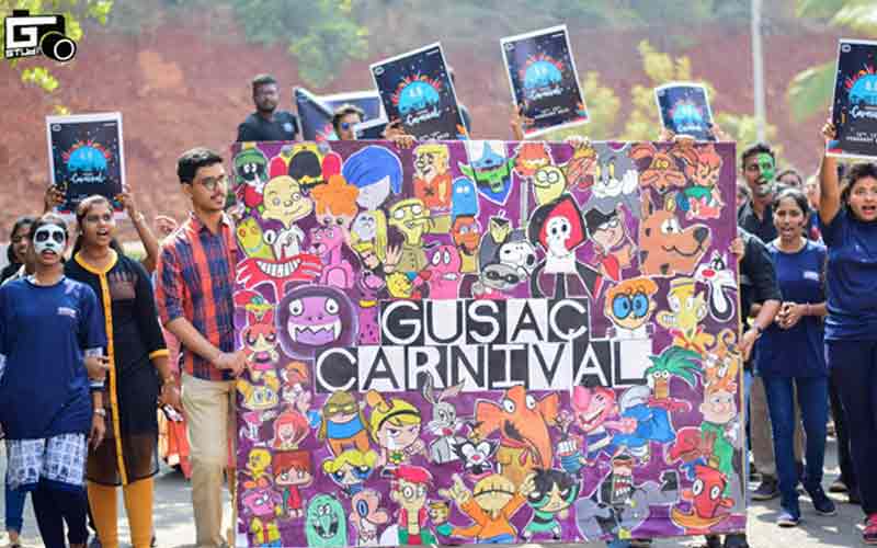 Students promoting GUSAC Carnival at GITAM