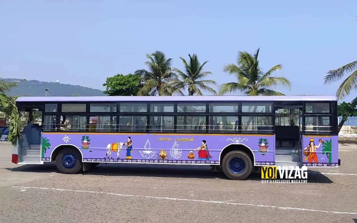 APSRTC newly-painted buses in Visakhapatnam