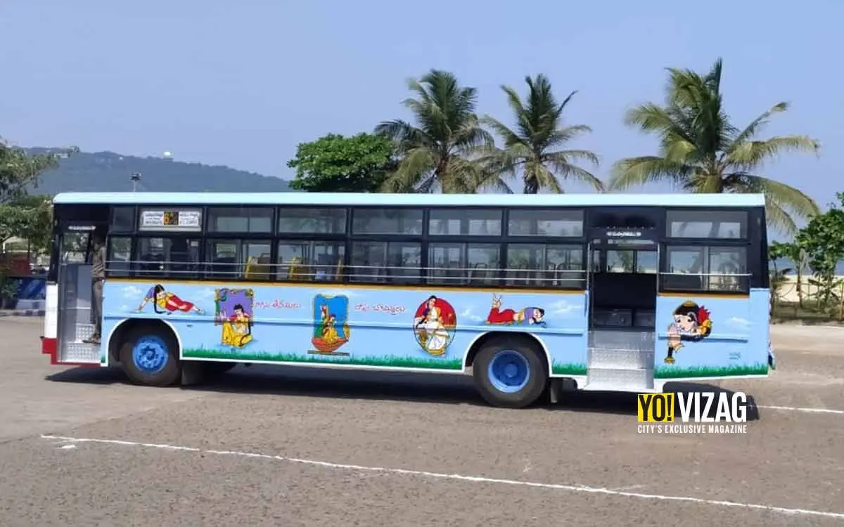 APSRTC newly-painted buses in Visakhapatnam