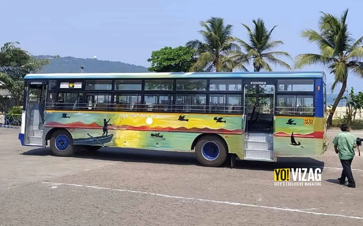 APSRTC newly-painted buses in Visakhapatnam