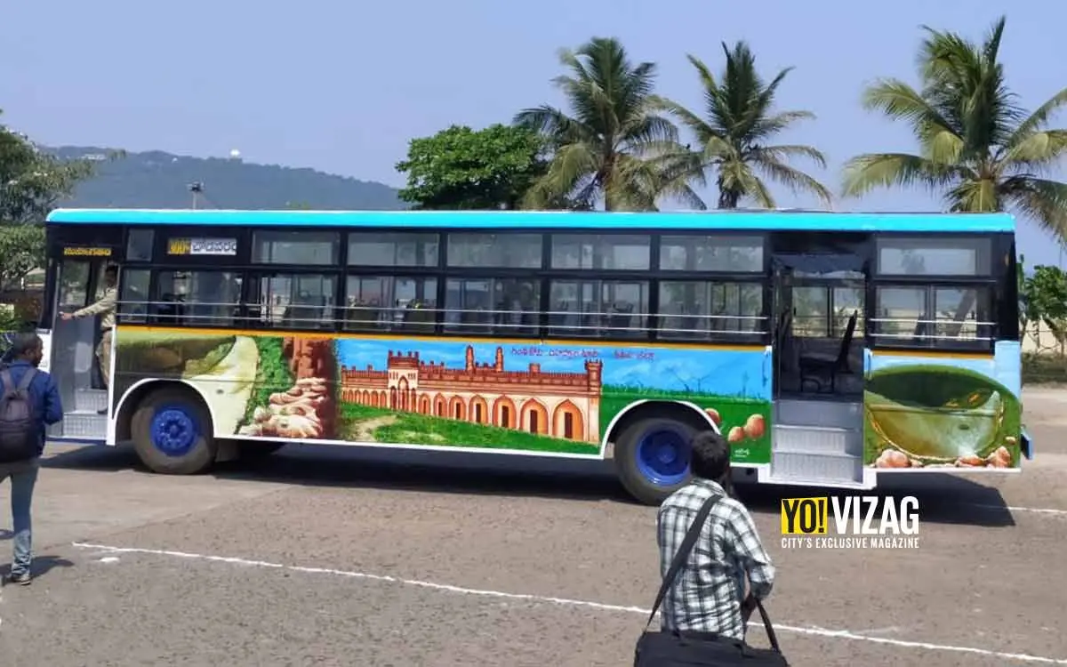 APSRTC newly-painted buses in Visakhapatnam
