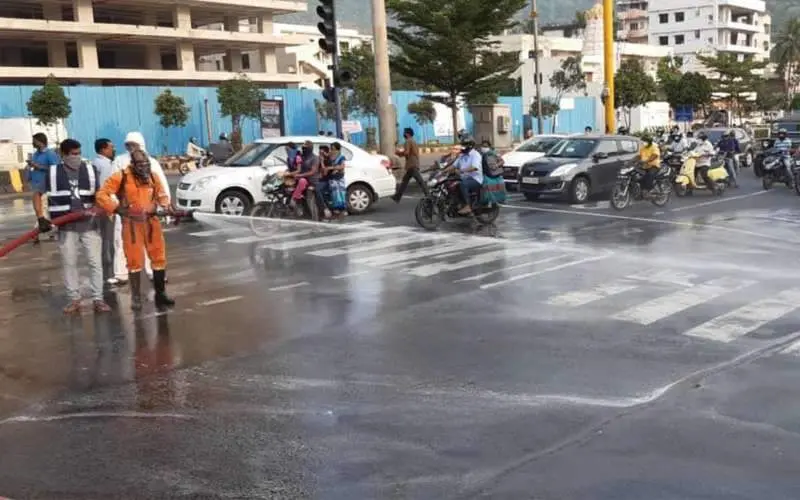 See Pics: GVMC's disinfection drive in Vizag amid coronavirus outbreak