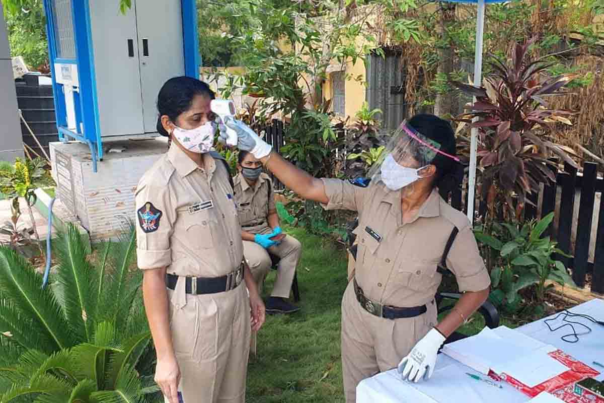 Table Shield Protection system set up at III Town Police Station in Vizag