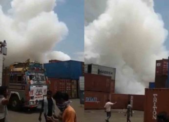 Fire mishap at container yard near Visakhapatnam Airport
