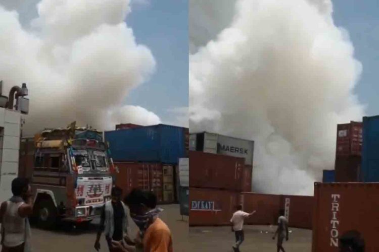 Fire mishap at container yard near Visakhapatnam Airport
