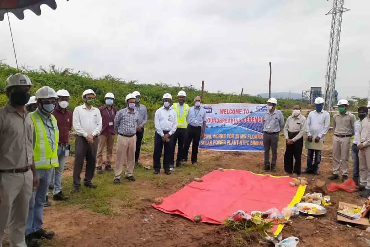 Foundation stone laid for 25 MV Floating Solar Power Project at NTPC Vizag