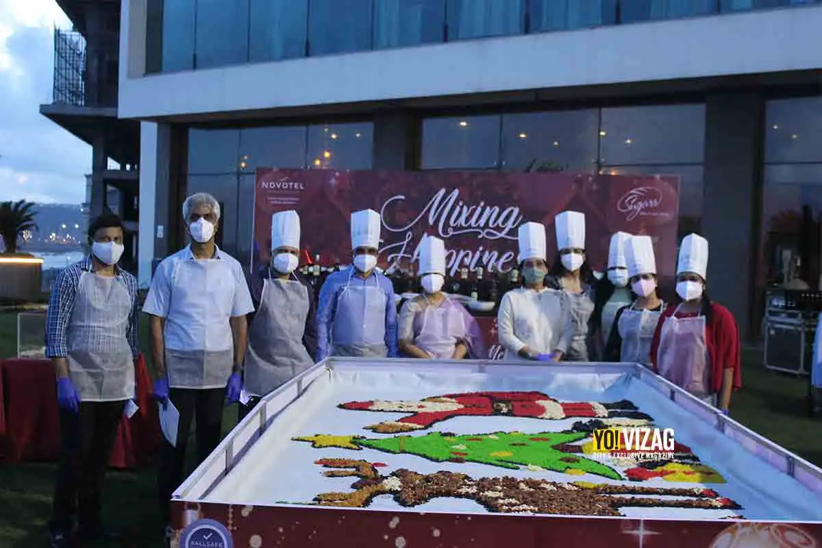 Cake mixing ceremony at Novotel Visakhapatnam