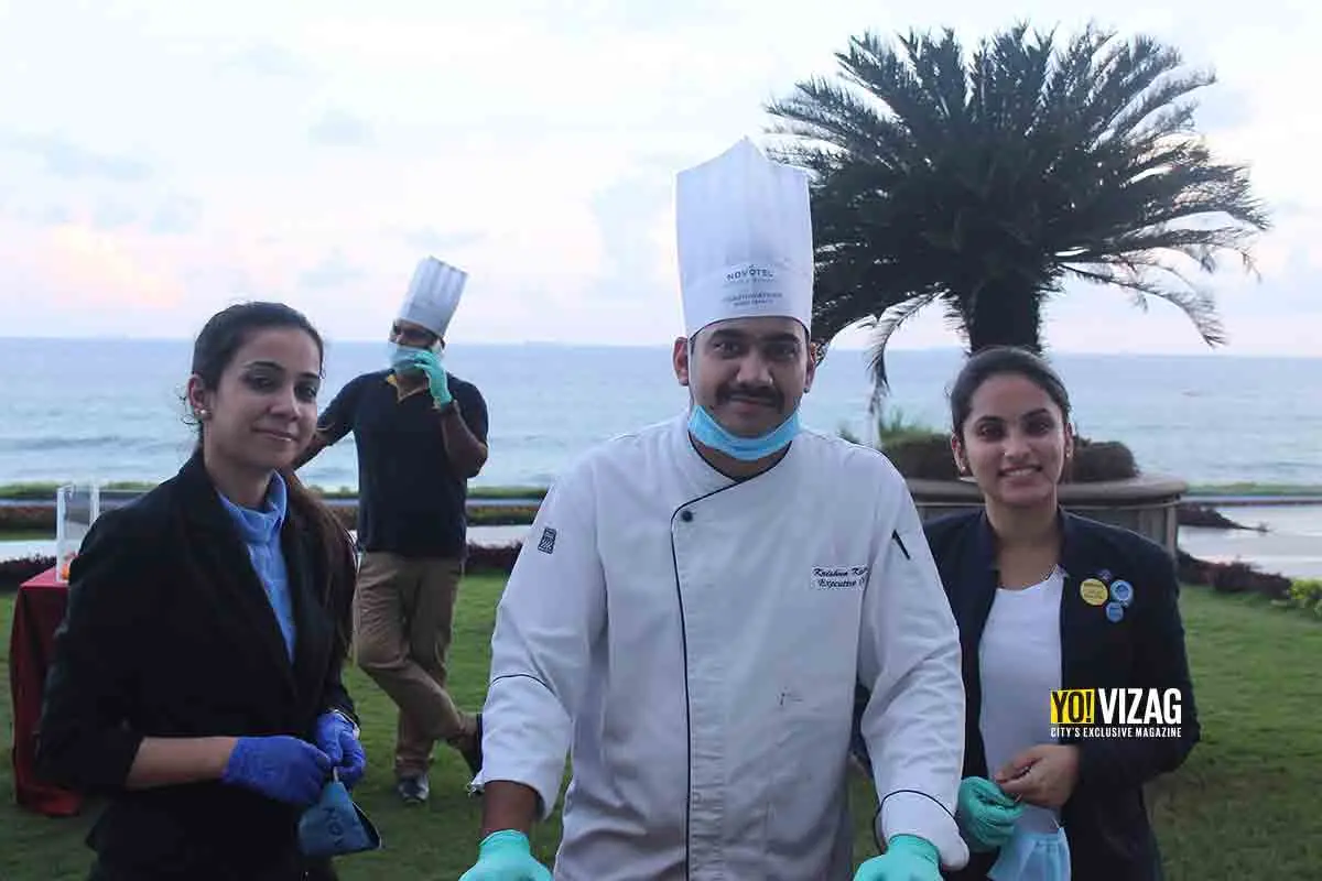 Cake mixing at Novotel Vizag