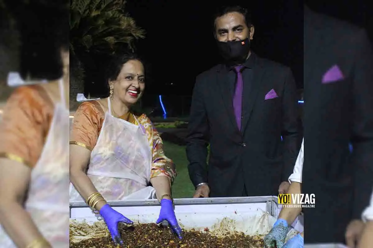 Cake mixing at Novotel Vizag