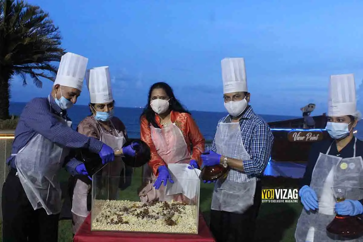 Cake mixing at Novotel Vizag