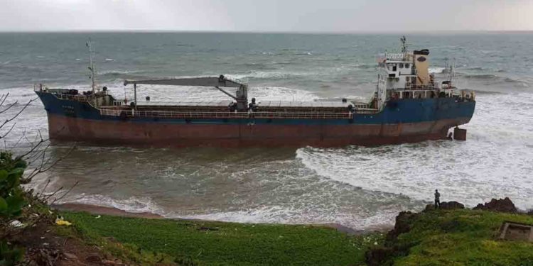 Cargo ship from Bangladesh drifts aground to Vizag shore