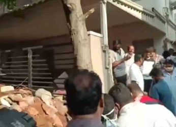 Compound wall of former MP Sabbam Hari’s residence demolished in Vizag