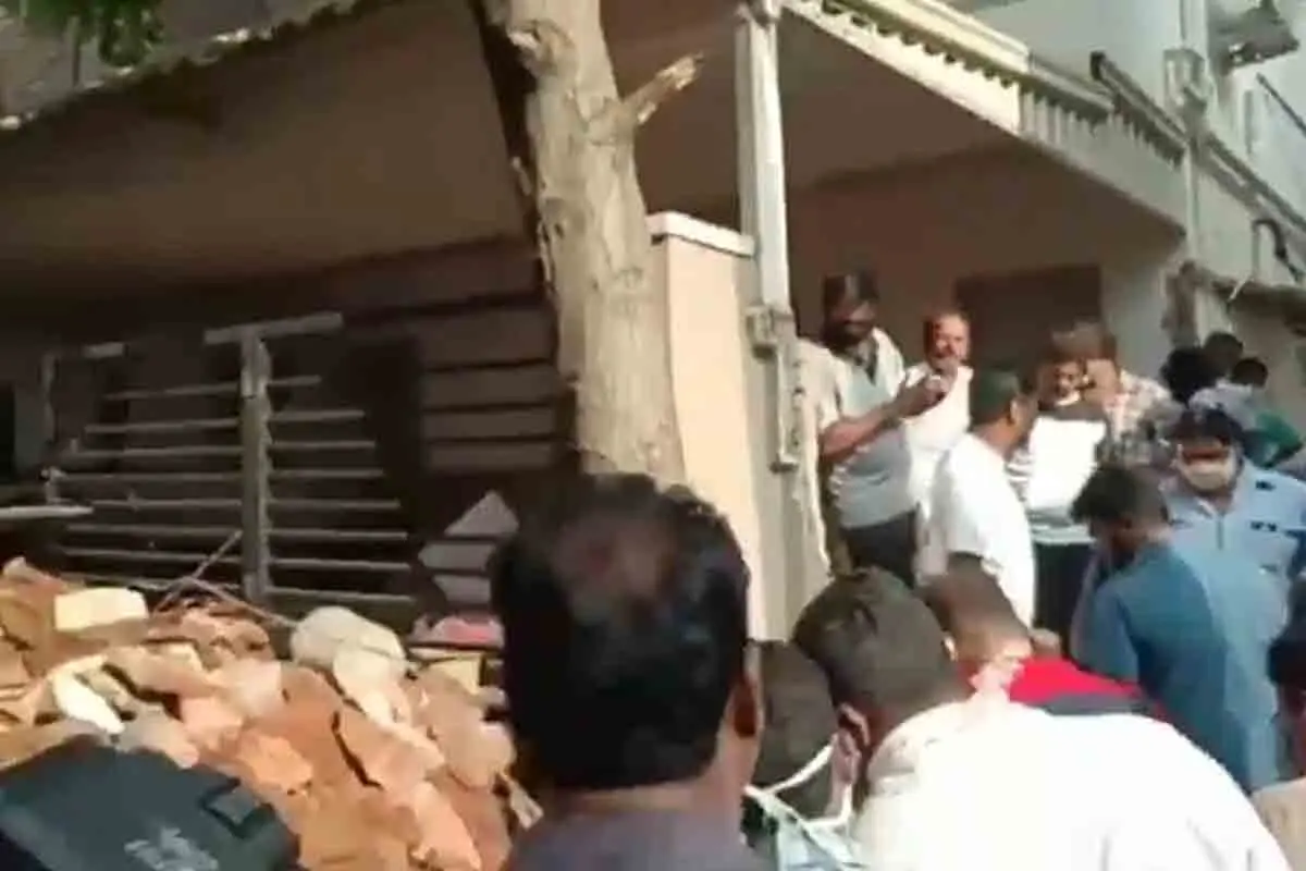 Compound wall of former MP Sabbam Hari's residence demolished in Vizag