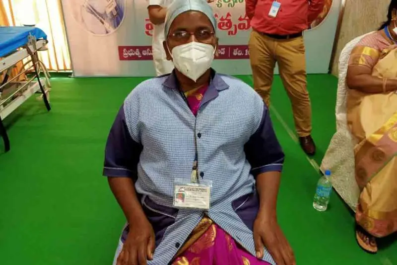 Sanitation worker becomes first person to receive Covid-19 vaccine shot in Andhra Pradesh