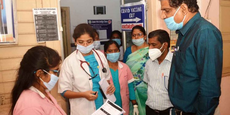 Covid-19 vaccine drive: Frontline workers in Vizag receive shots during second phase