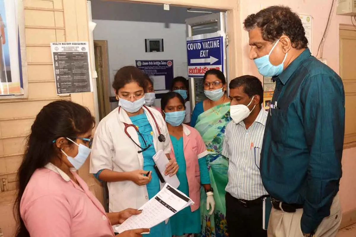 Covid-19 vaccine drive: Frontline workers in Vizag receive shots during second phase