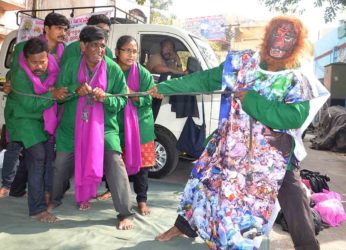 See pics: GVMC conducts street plays in Vizag on proper use of plastic