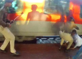 RPF team rescues passenger from falling under a train at Vizag Railway Station