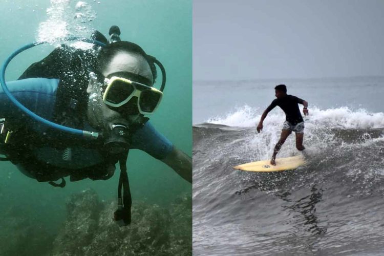 Scuba diving and surfing in Vizag