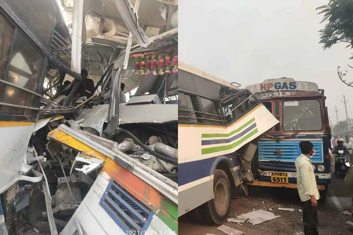 Vizianagaram road accident: 3 killed, several injured as two buses collide