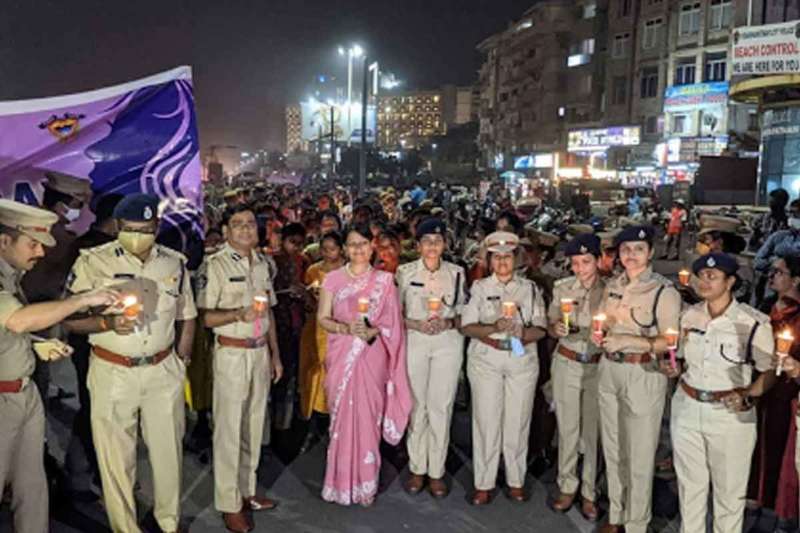 Visakhapatnam Police organise candle-light rally on Women's Day eve