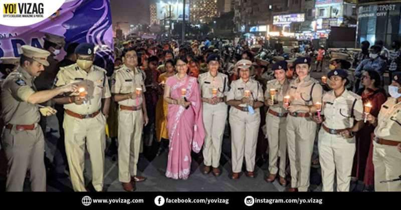 Visakhapatnam Police organise candle-light rally on Women's Day eve