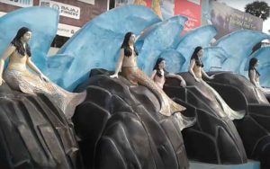 Figurines on Vizag beach: Mermaids