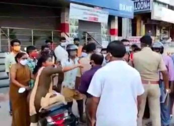 Woman argues with Visakhapatnam police for imposing fine during curfew