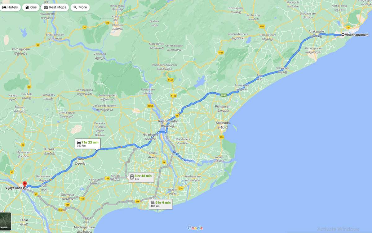 Here's how you can cover the distance from Vizag to Vijayawada